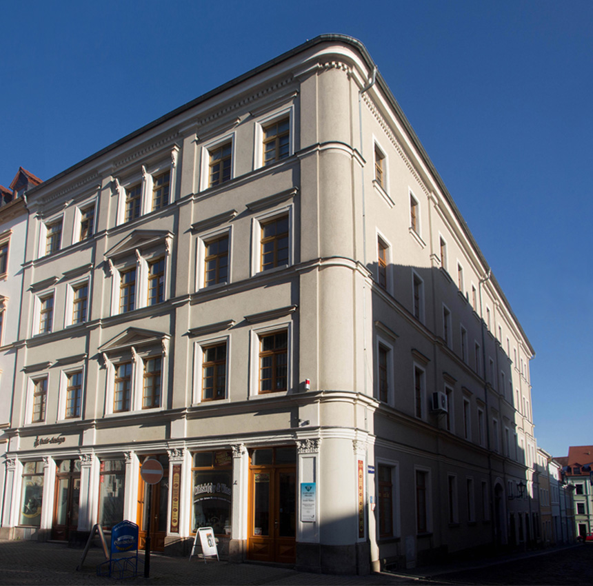 Wohn- und Geschäftshaus Eichelgasse 1 in Löbau - Fassadenansicht